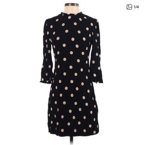Kate Spade Women's Dress, Size 0, Black and Beige Polka Dots